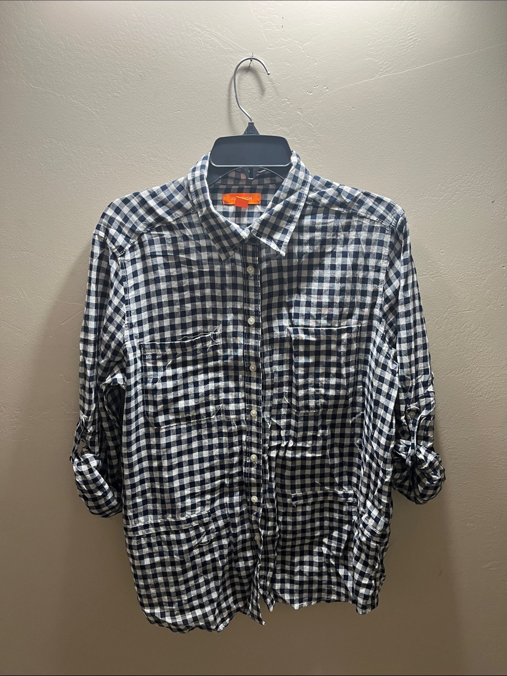 Joe Fresh Black and White Gingham Button-Down Shirt